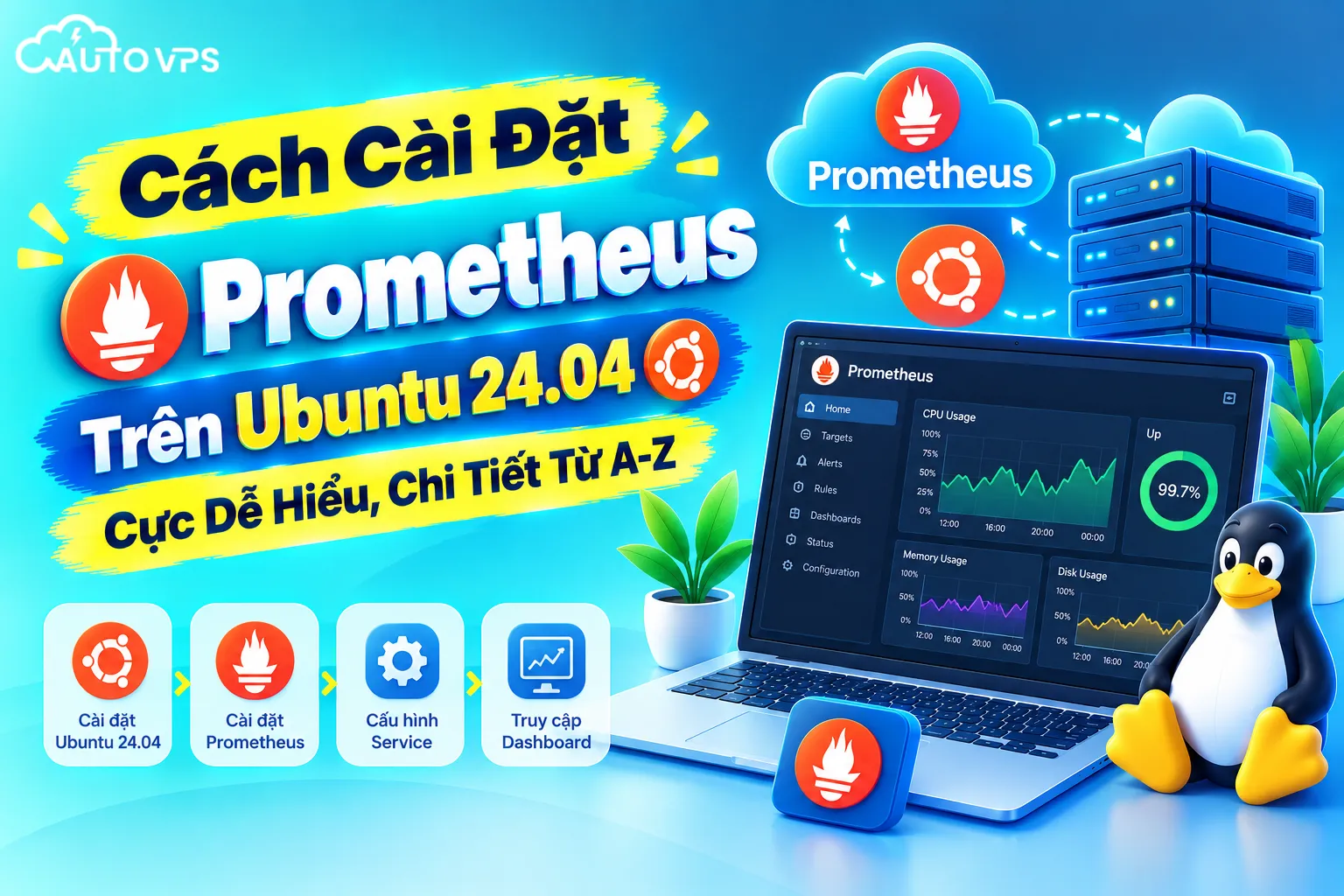 Cách Cài Đặt Prometheus Trên Ubuntu 24.04 Cực Dễ Hiểu, Chi Tiết Từ A-Z