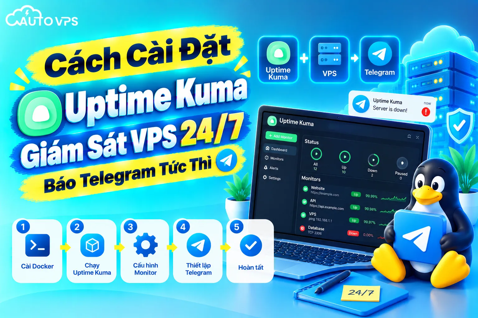 Cách Cài Đặt Uptime Kuma Giám Sát VPS