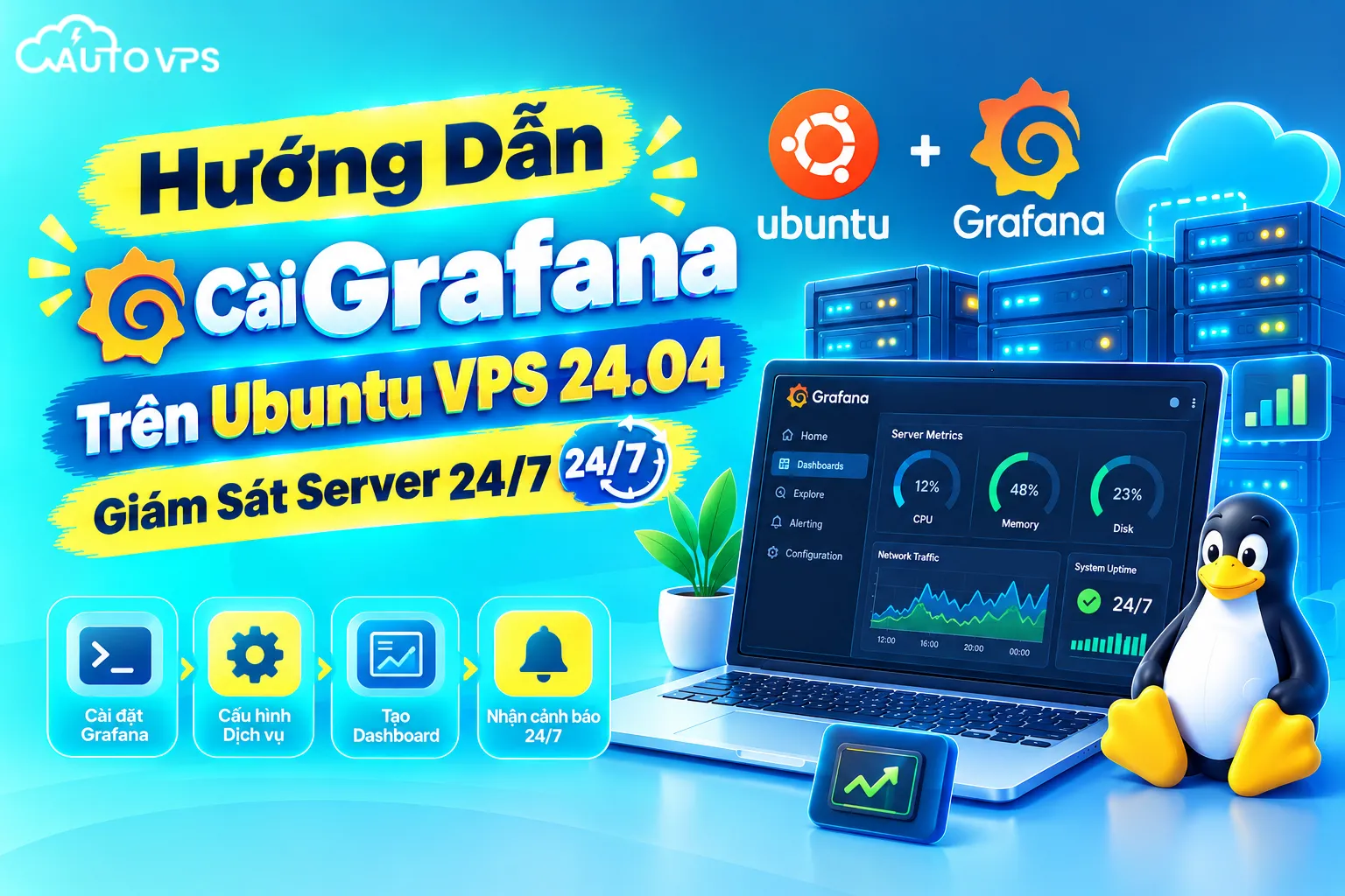 Hướng Dẫn Cài Grafana Trên Ubuntu VPS 24.04 Giám Sát Server 24/7