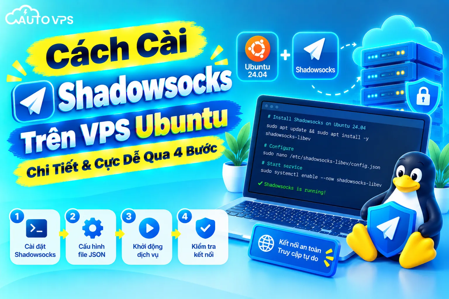 Cách Cài Shadowsocks Trên VPS Ubuntu Chi Tiết & Cực Dễ Qua 4 Bước