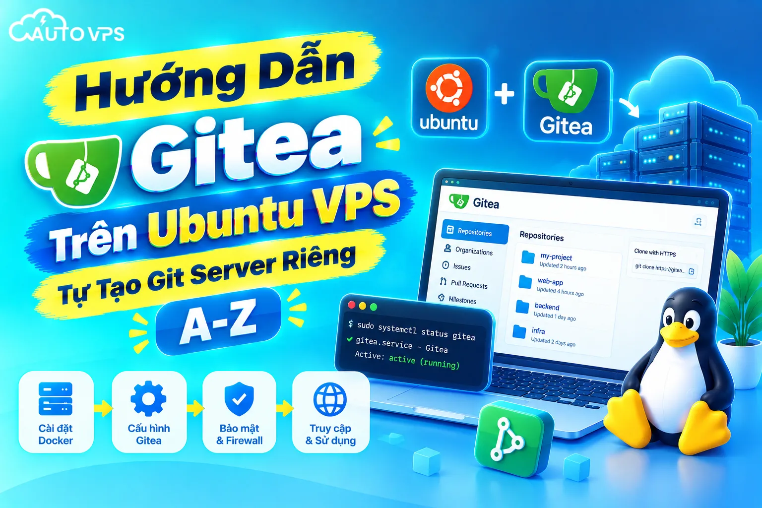 Hướng Dẫn Cài Gitea Trên Ubuntu VPS Tự Tạo Git Server Riêng A-Z