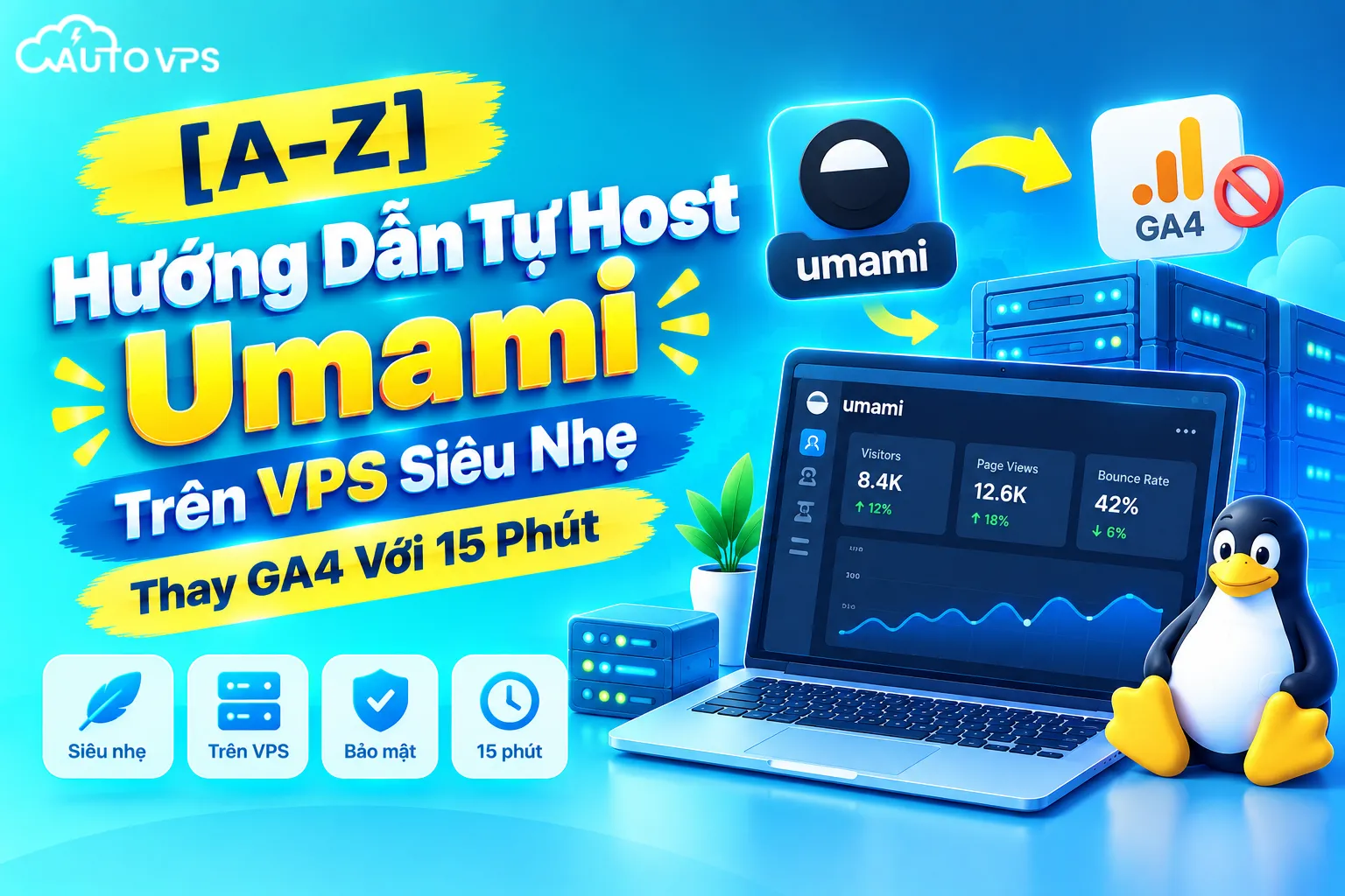 [A–Z] Hướng Dẫn Tự Host Umami Trên VPS Siêu Nhẹ, Thay GA4 Với 15 Phút